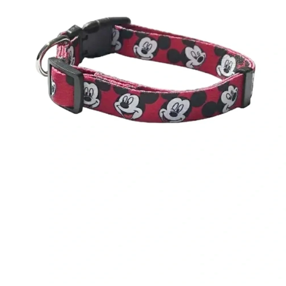 NEW DISNEY RED MICKEY MOUSE DOG COLLAR SIZE MEDIUM 12.9